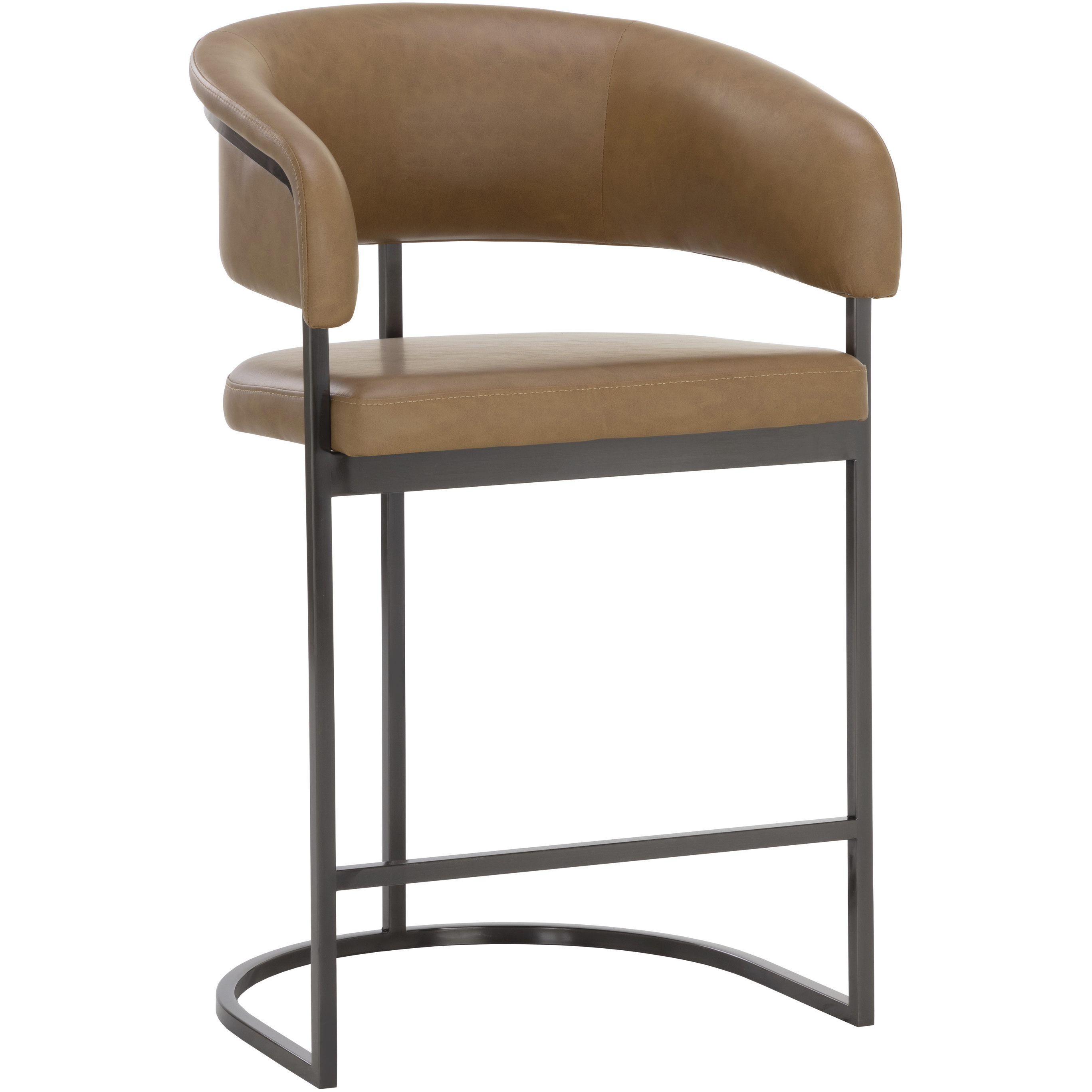 Marris 38 inch Gunmetal / Milliken Cognac Counter Stool